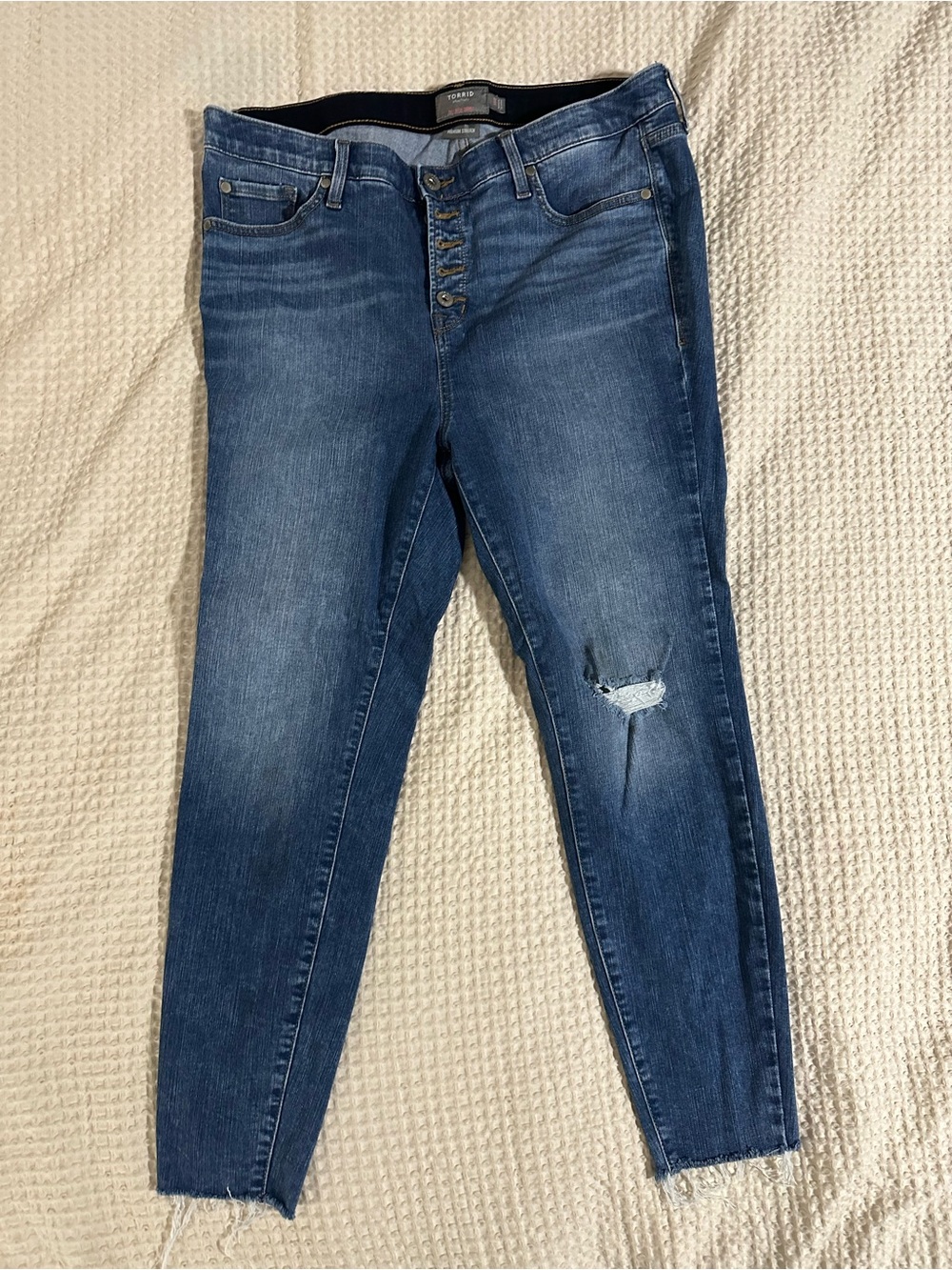 torrid Medium Blue High-Rise Button-Fly Skinny Jeans